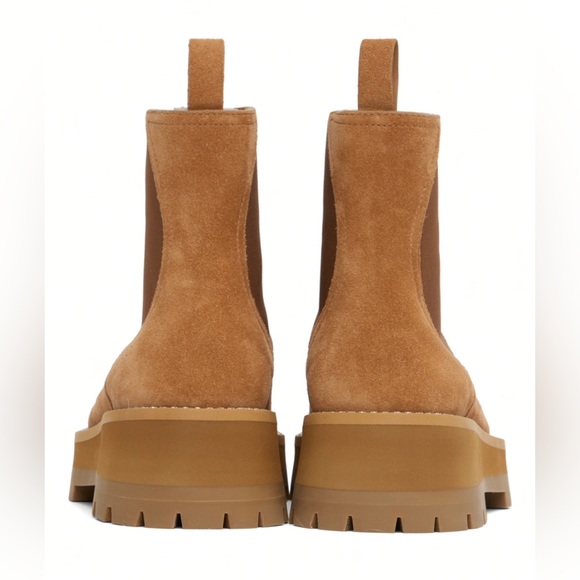 JIMMY CHOO Tan Clayton Chelsea Boots Suede Ankle-high Caramel Size 39.5 EU - Picture 8 of 16